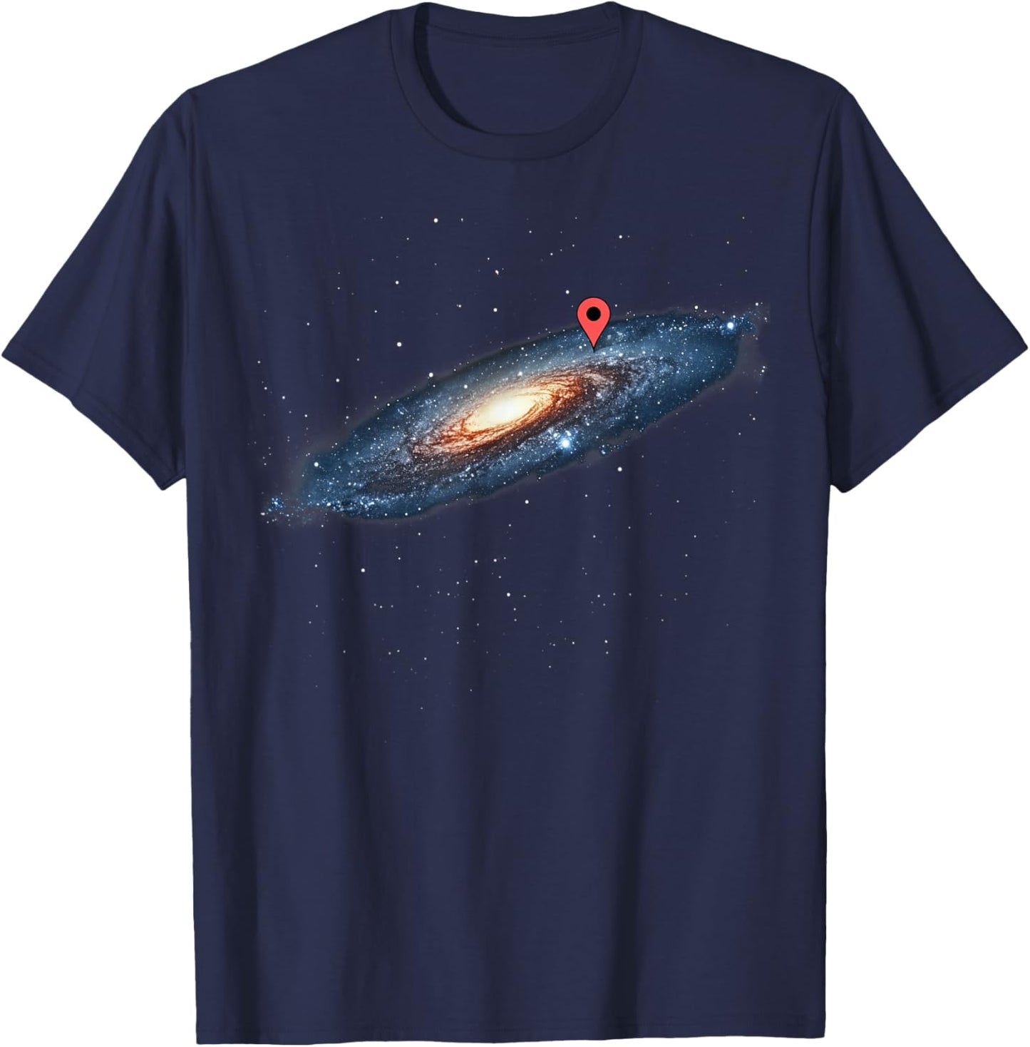 Milky Way Galaxy Universe Location Pin Space Cosmic Funny T-Shirt - T-Shirt | Navy
