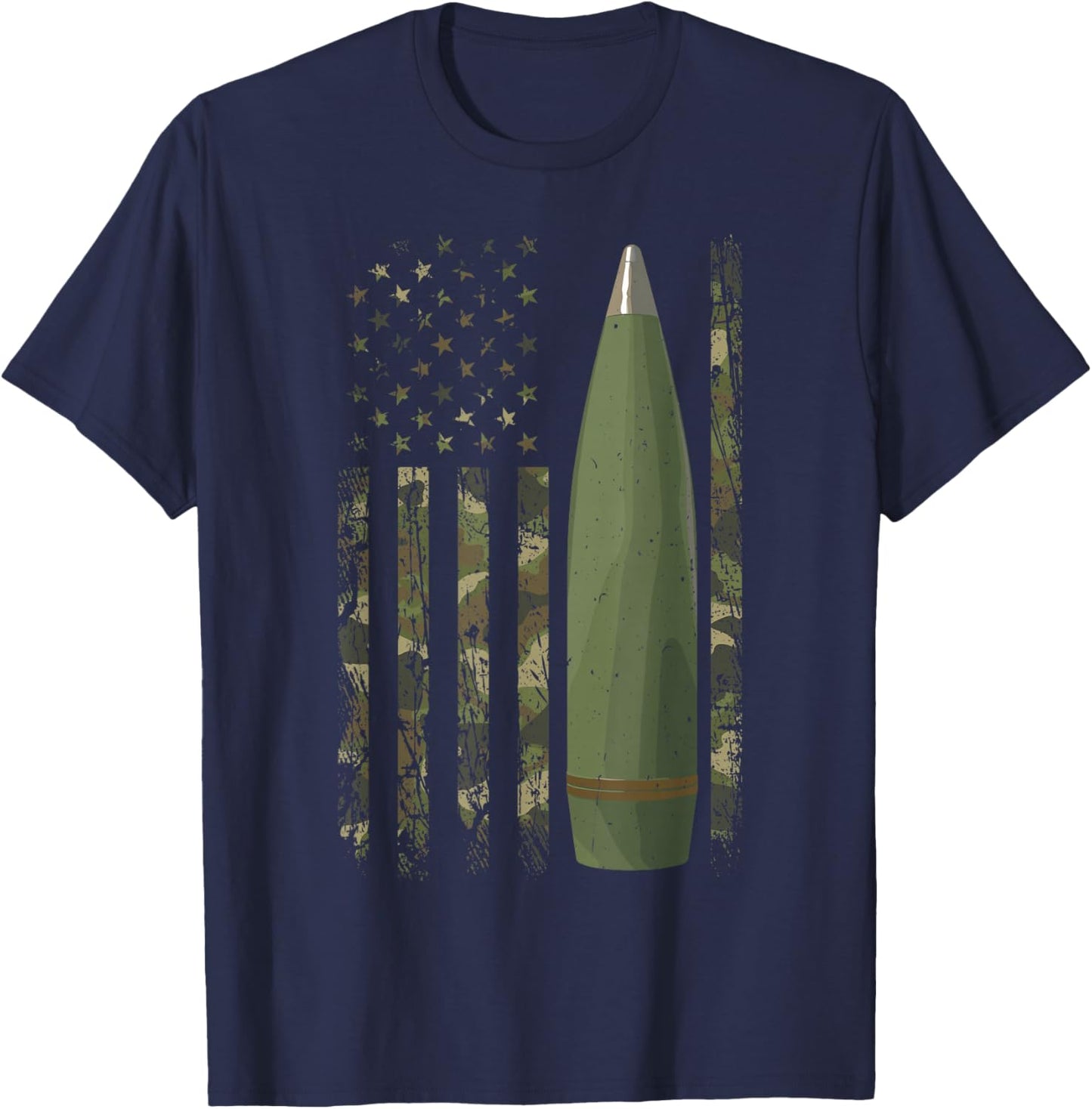 Field Artillery Officer American Flag T-Shirt - T-Shirt | Navy