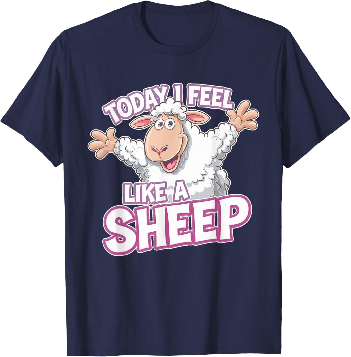 Childrens Today I feel like a Sheep Funny Farm Animal Humor T-Shirt - T-Shirt | Navy