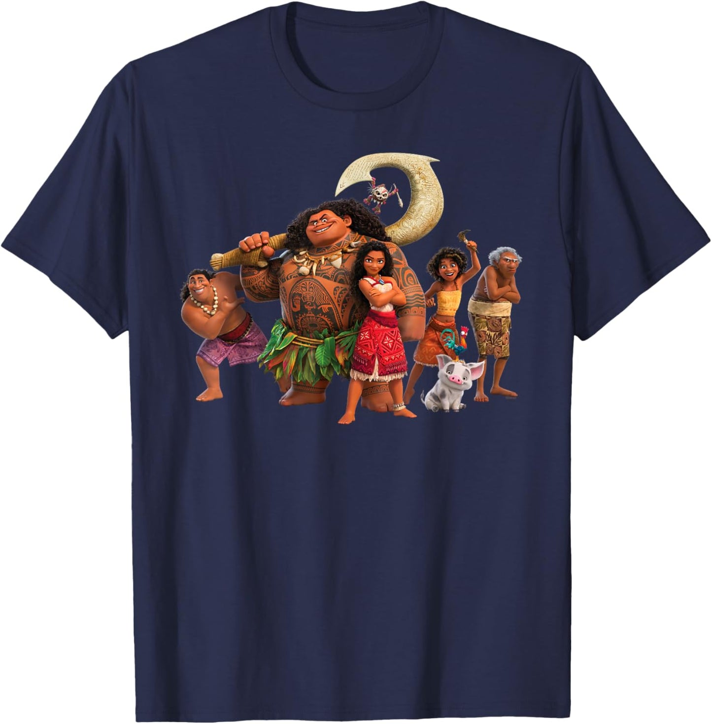 Disney Moana 2 Moana’s Ocean Adventure Crew Group Together T-Shirt - T-Shirt | Navy