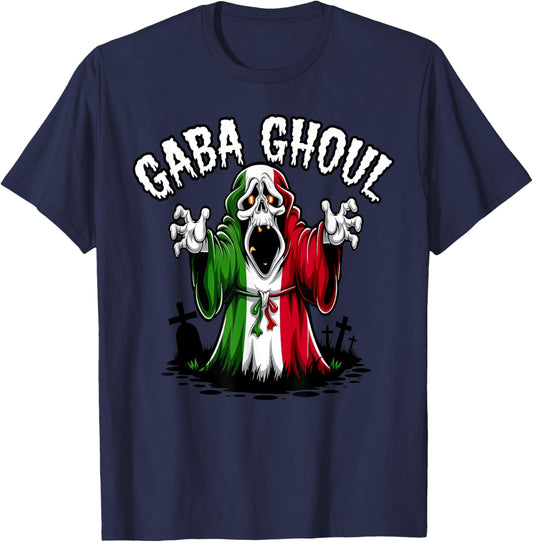 Halloween Graveyard Gaba Ghoul Ghost Funny Italian Gabagool T-Shirt - T-Shirt | Navy
