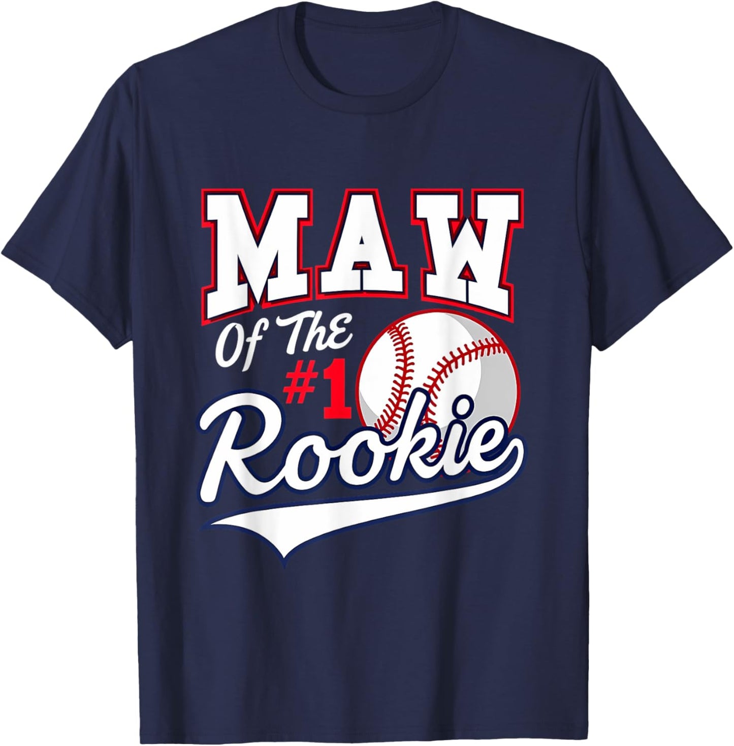 Retro Mommy Maw Of The Number 1 Rookie Baseball T-Shirt - T-Shirt | Navy