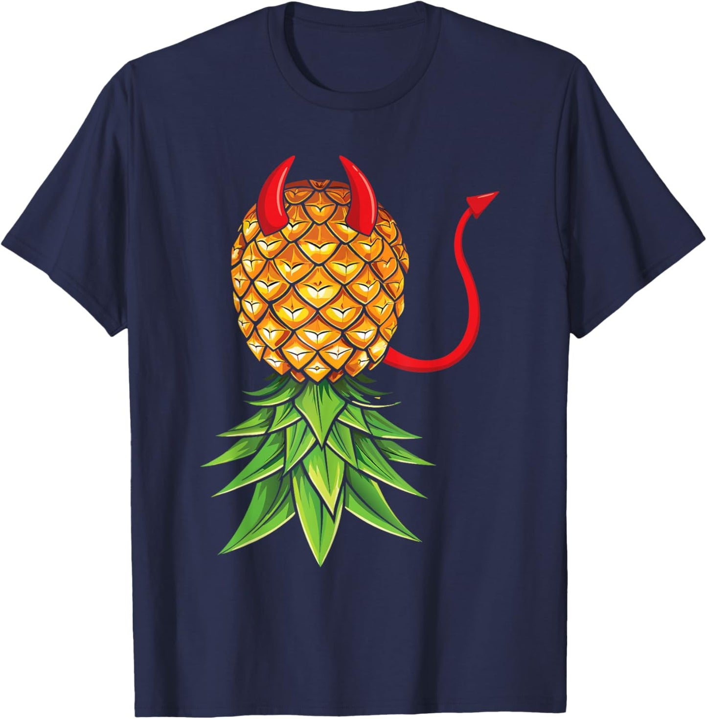 Halloween Devil Costume Upside Down Pineapple Swinger T-Shirt - T-Shirt | Navy
