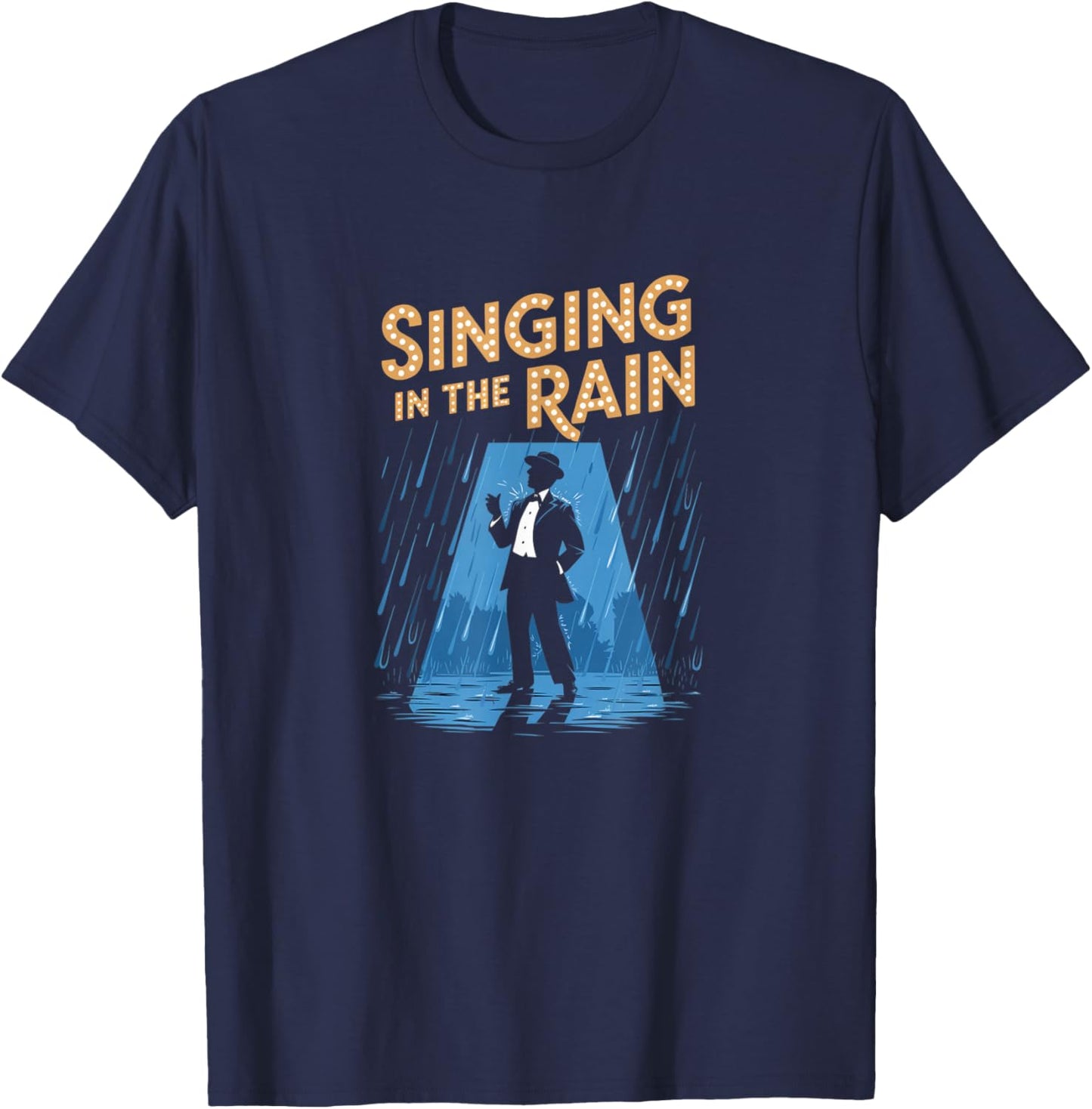 Singing in the Rain Retro Musical Theatre Tap Dance Broadway T-Shirt - T-Shirt | Navy