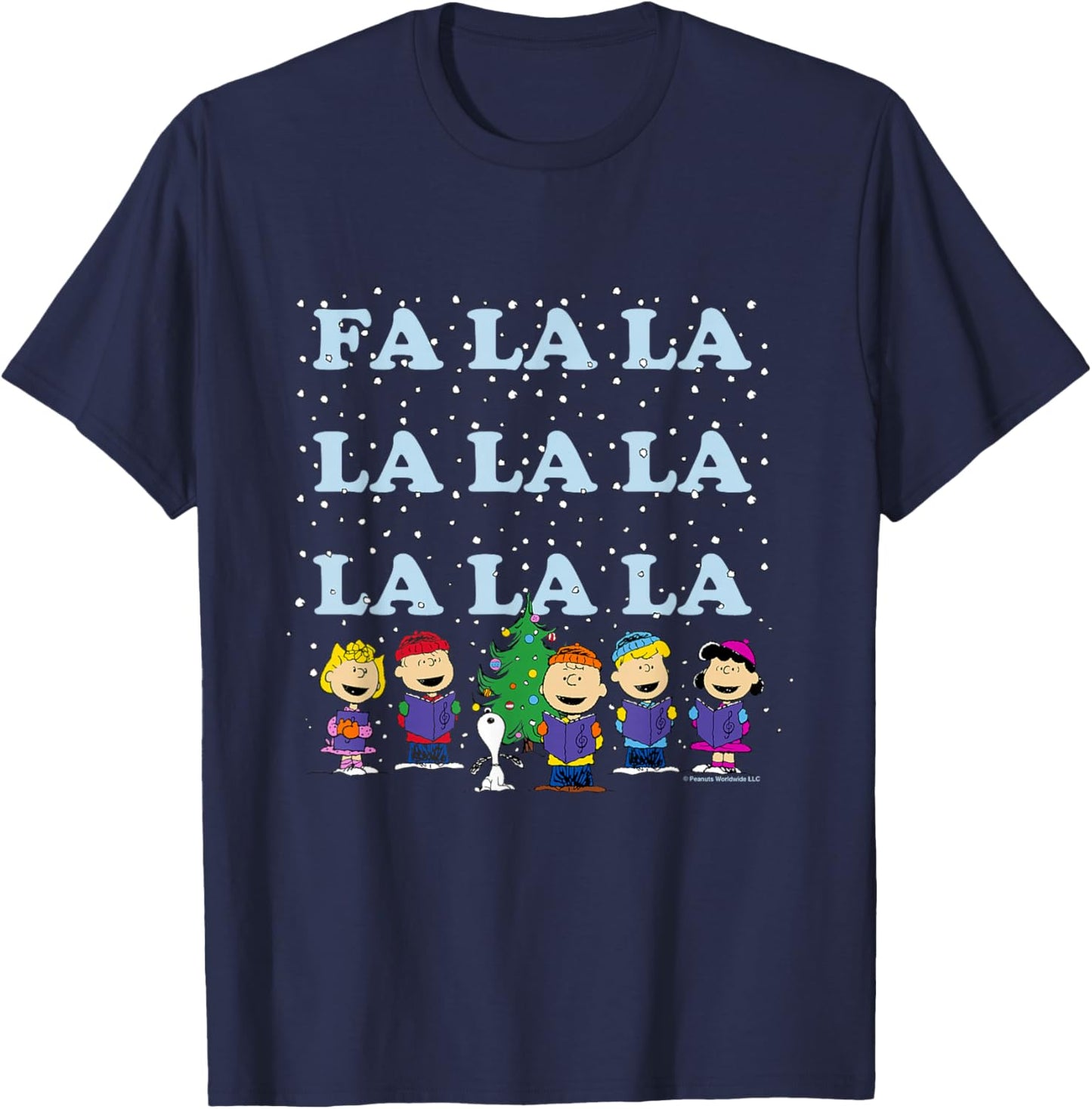 Peanuts Fa La La La Christmas Carol T-Shirt - T-Shirt | Navy
