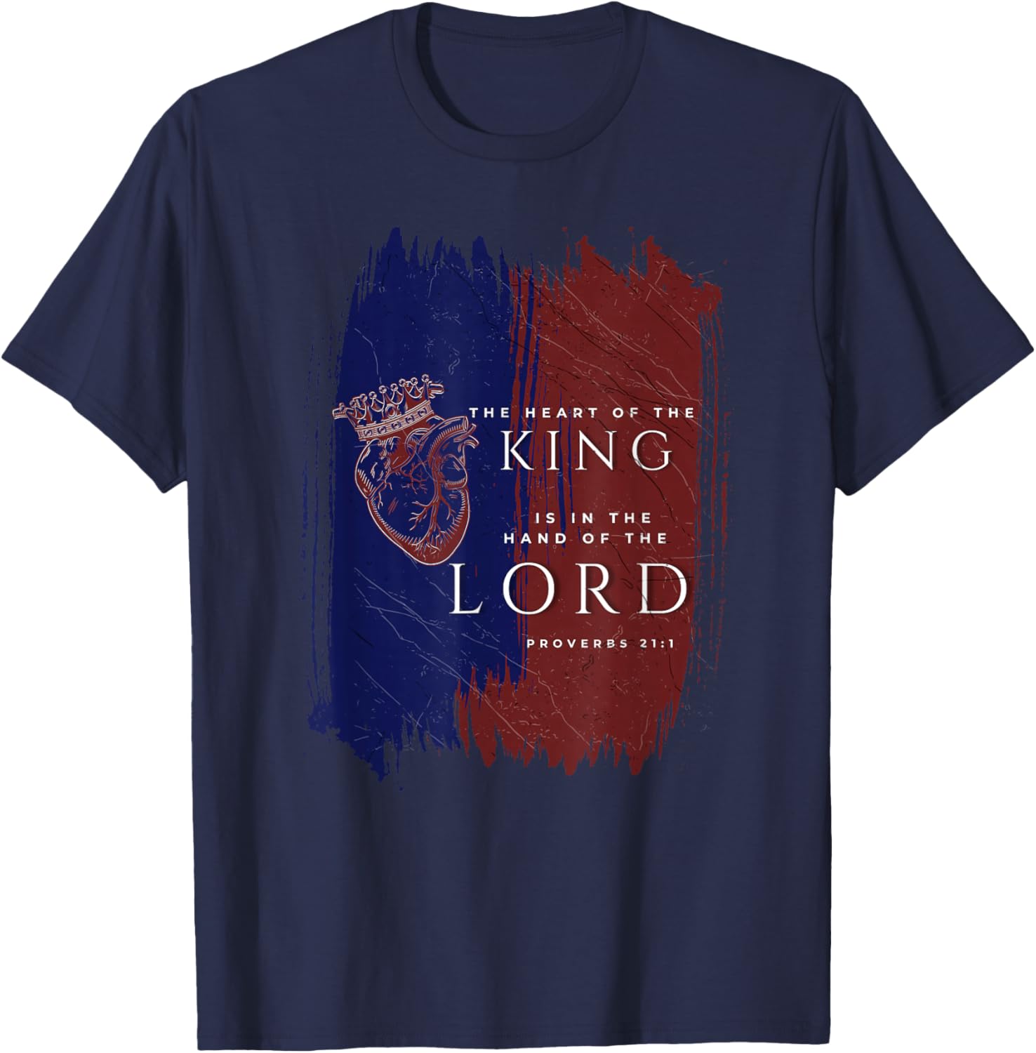 The Heart Of The King (Red, White & Blue) T-Shirt - T-Shirt | Navy