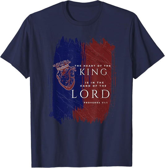 The Heart Of The King (Red, White & Blue) T-Shirt - T-Shirt | Navy
