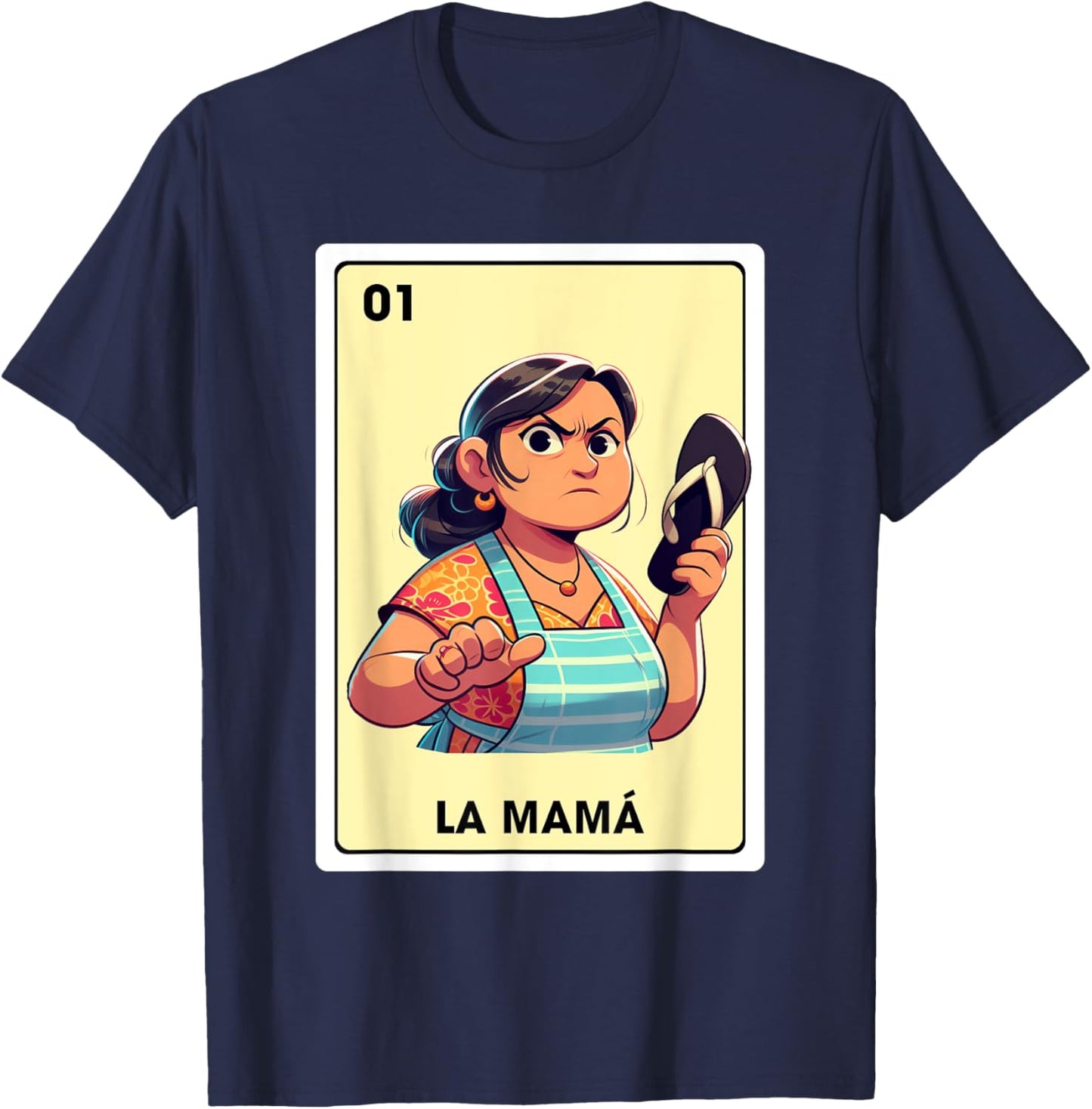 Mexican Mom Life Motherhood La Mama Mexican Bingo Card T-Shirt - T-Shirt | Navy