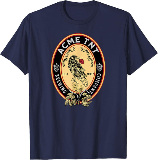 Vintage Black Crow ACME TNT Brewing Company Decor label T-Shirt - T-Shirt | Navy