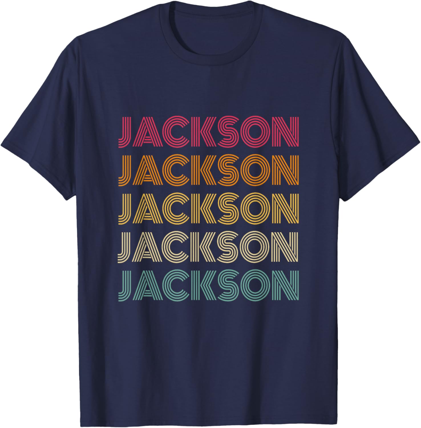Jackson - Retro Vintage Style 70s 80s - Throwback Classic T-Shirt - T-Shirt | Navy