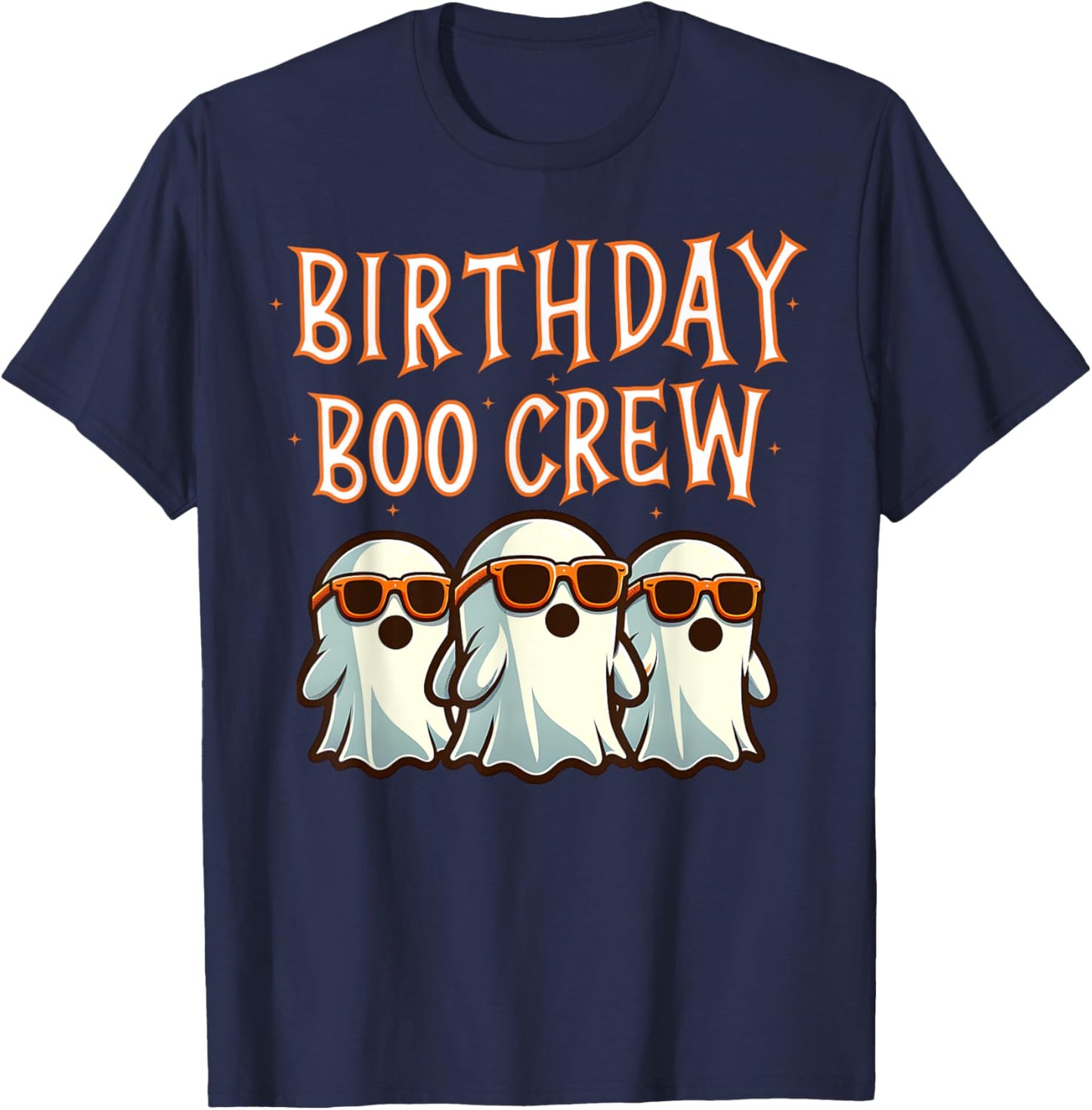 Birthday Boo Crew Matching Halloween Birthday Party Ghosts T-Shirt - T-Shirt | Navy