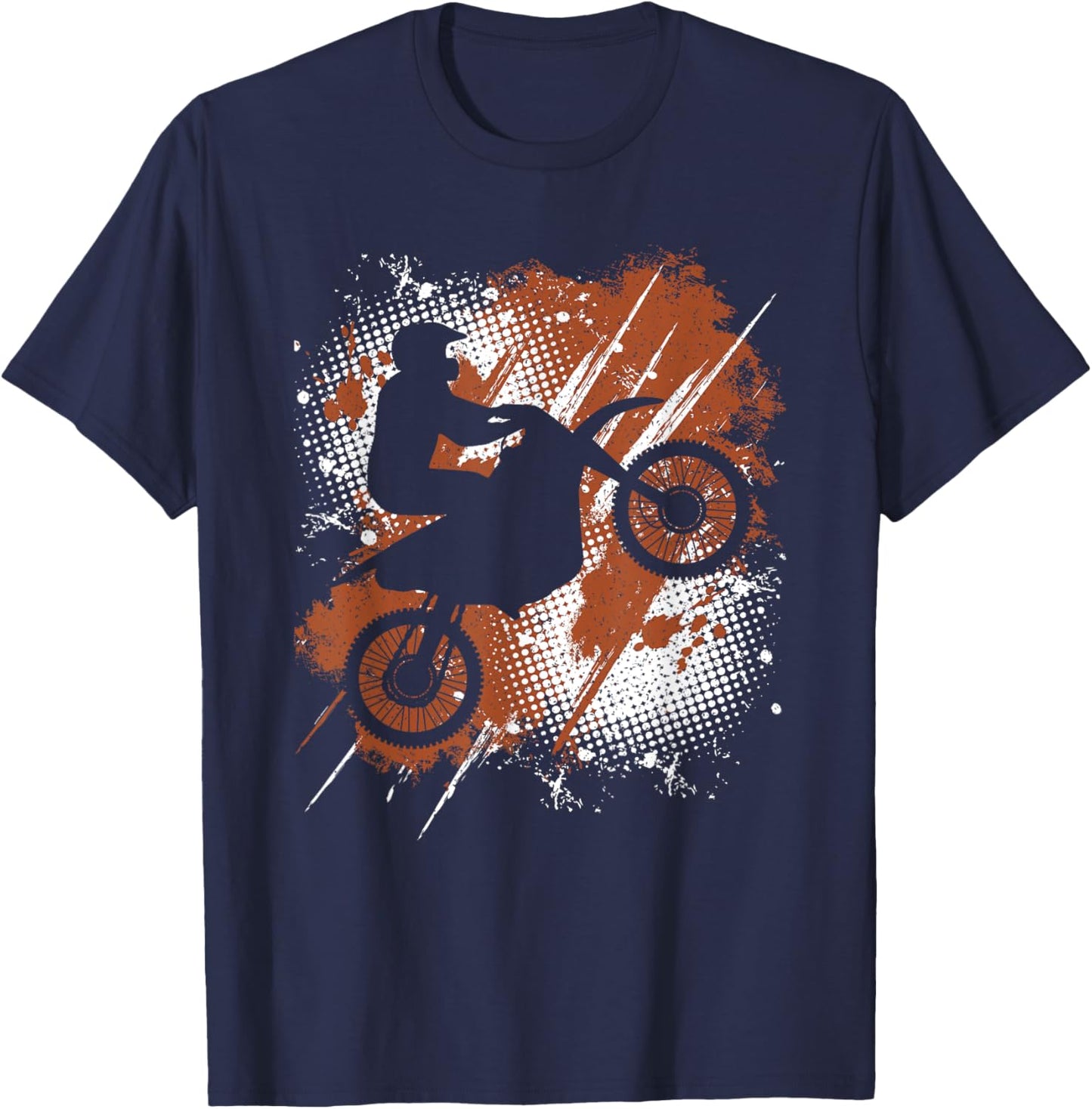 Vintage Motocross Dirt Bike Lover Men Women Kids T-Shirt - T-Shirt | Navy