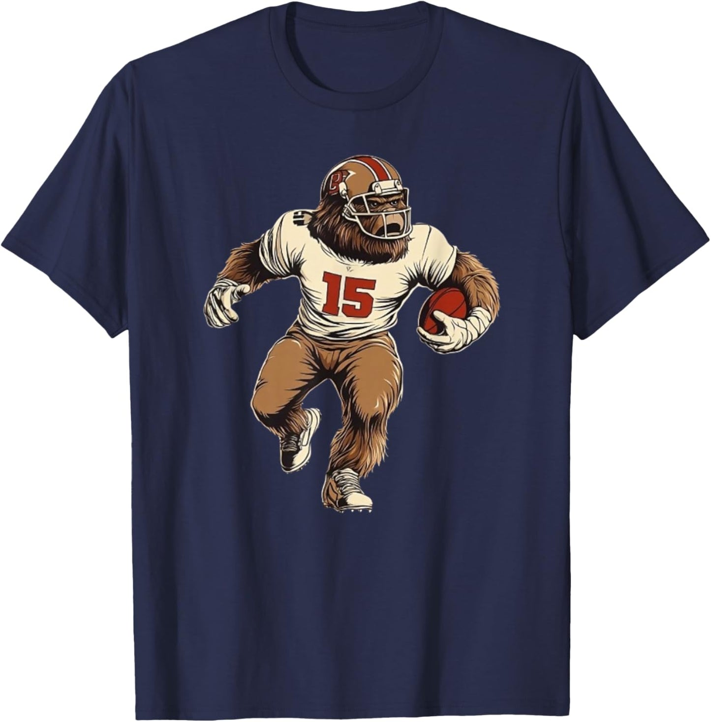 Funny Bigfoot Sasquatch Women Coach Player Football T-Shirt - T-Shirt | Navy