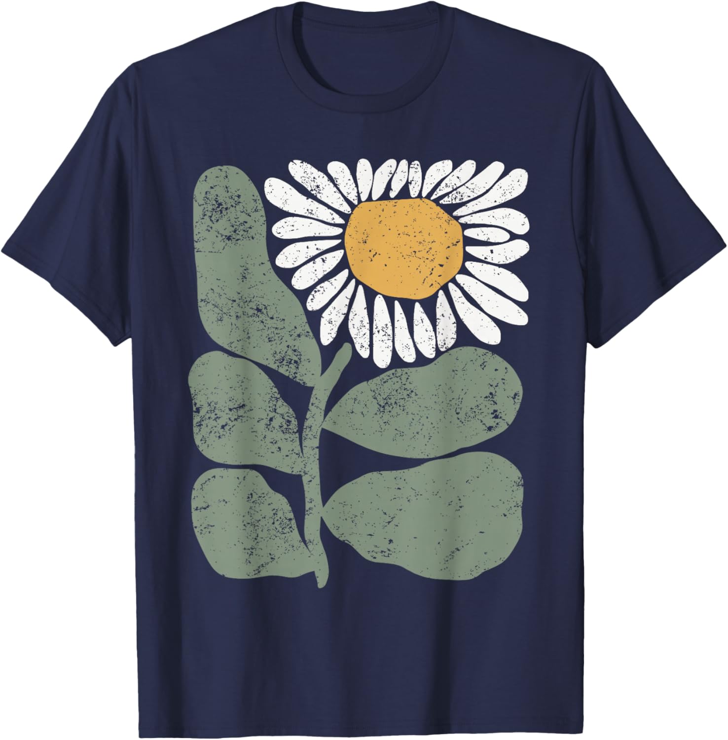 Vintage Boho Wildflower Retro Botanical Wildflower Gardener T-Shirt - T-Shirt | Navy