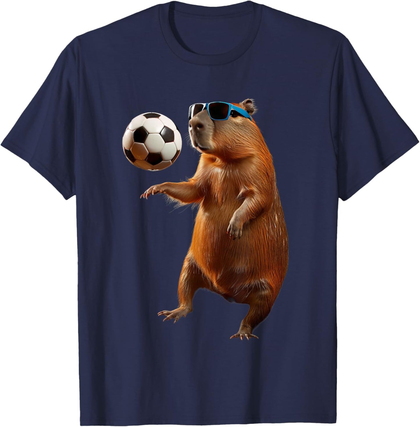 Capybara Soccer T-Shirt - T-Shirt | Navy