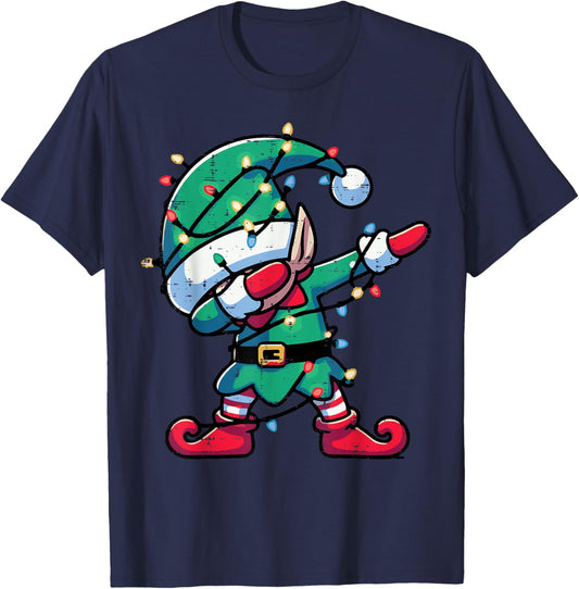 Christmas Elf Dab Cute Xmas Boys Girls Kids Toddler Youth T-Shirt - T-Shirt | Navy