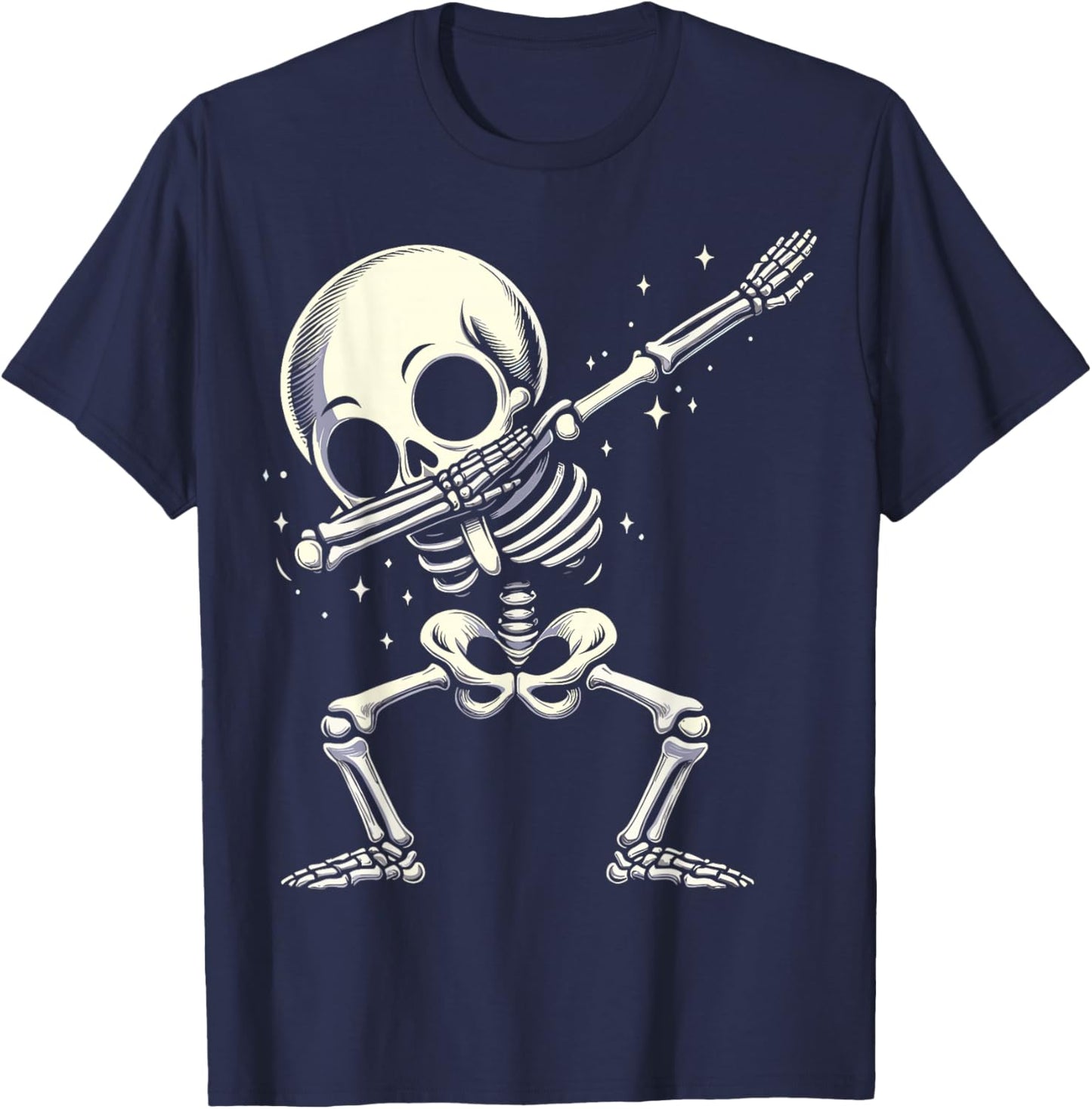 Halloween Dabbing Skeleton Skull T-Shirt - T-Shirt | Navy