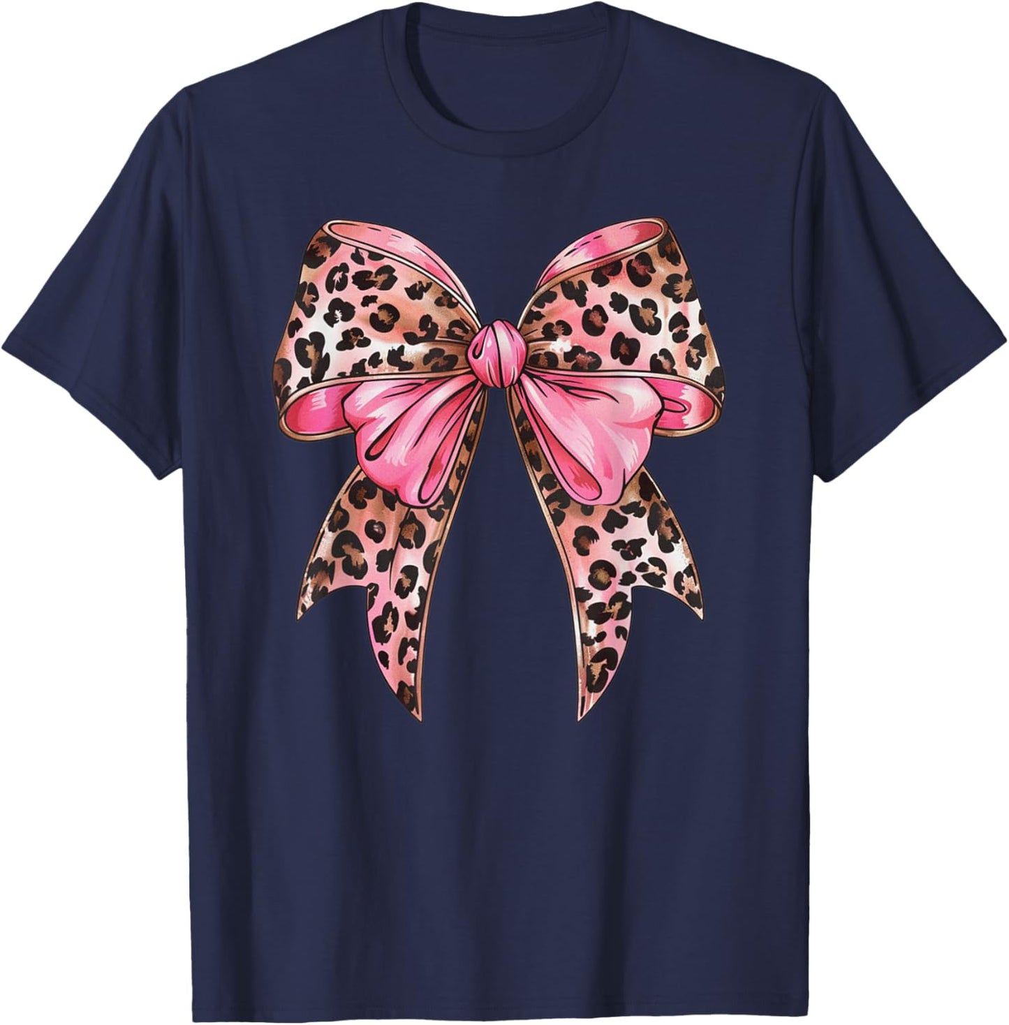 Pink Coquette Bow retro Breast Cancer Awareness T-Shirt - T-Shirt | Navy