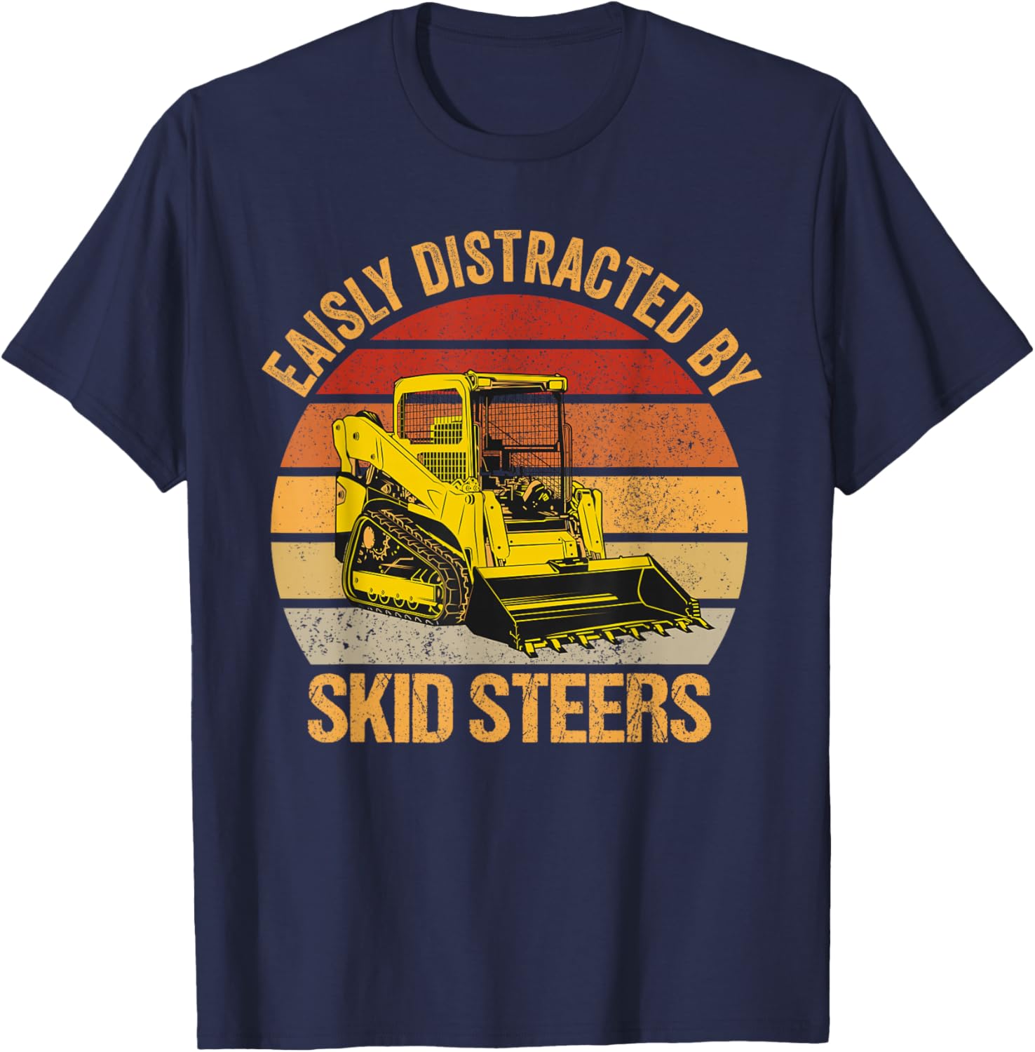 Retro Vintage Skid Steer Loader Operator T-Shirt - T-Shirt | Navy