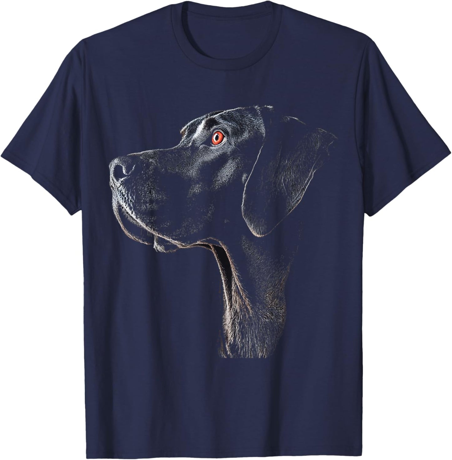 Great Dane Dog Motif Pet Illustration Great Dane Men Women Kids T-Shirt - T-Shirt | Navy