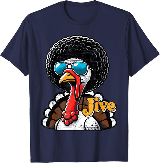 Vintage Funny Sunglasses Turkey Jive Thanksgiving Day Retro T-Shirt - T-Shirt | Navy