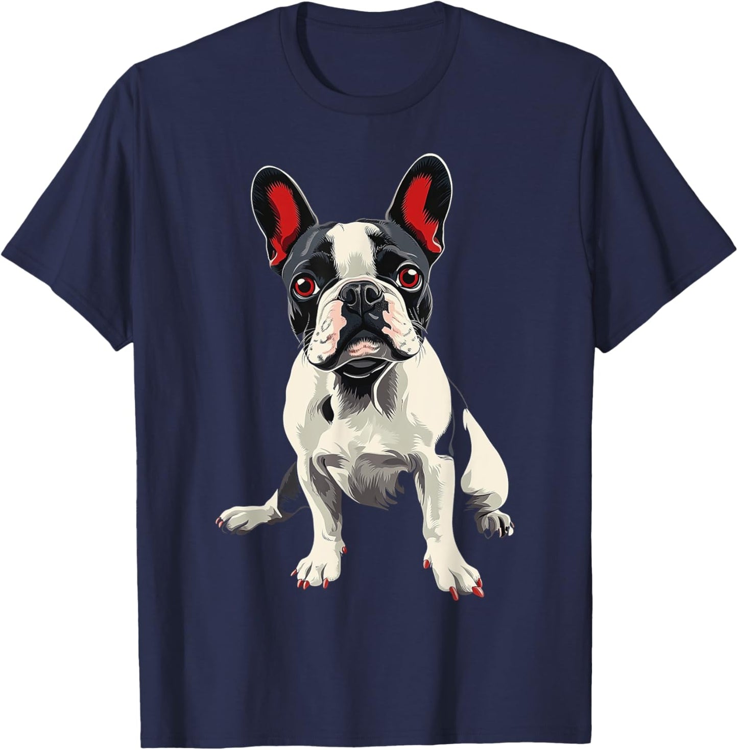 French Bulldog Dog Motif Pet Artwork French Bulldog T-Shirt - T-Shirt | Navy