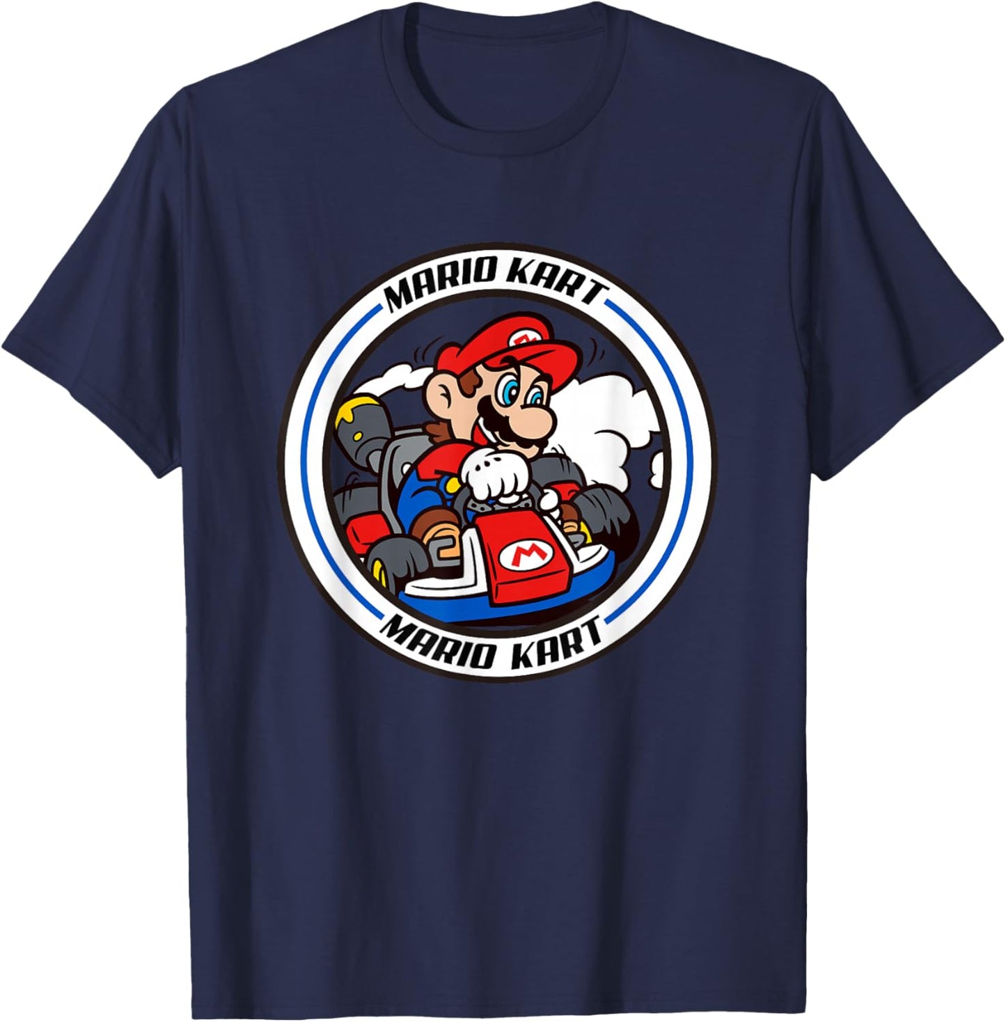 Mario Kart Speed Racer Classic Mario Circle T-Shirt - T-Shirt | Navy