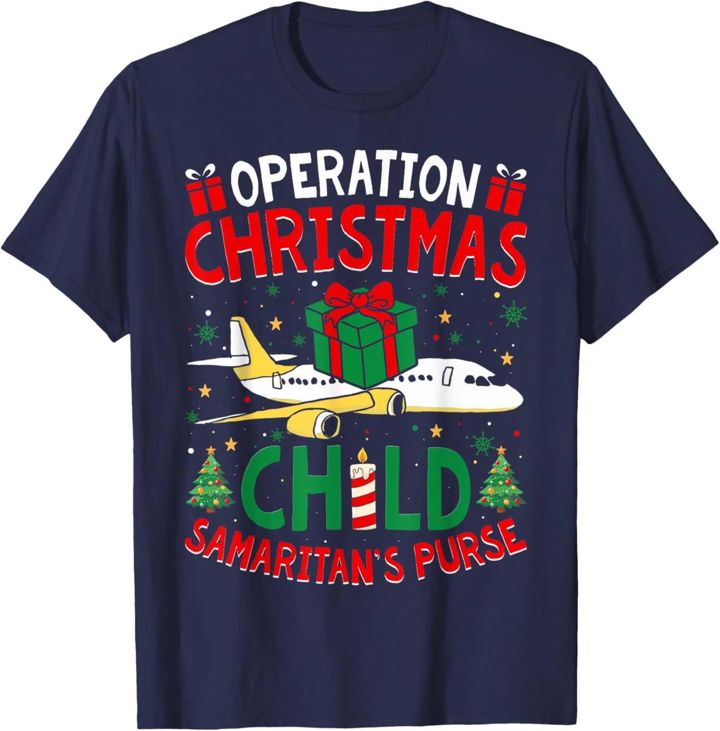 Funny Operation Christmas Child Family Matching Ugly Xmas T-Shirt - T-Shirt | Navy