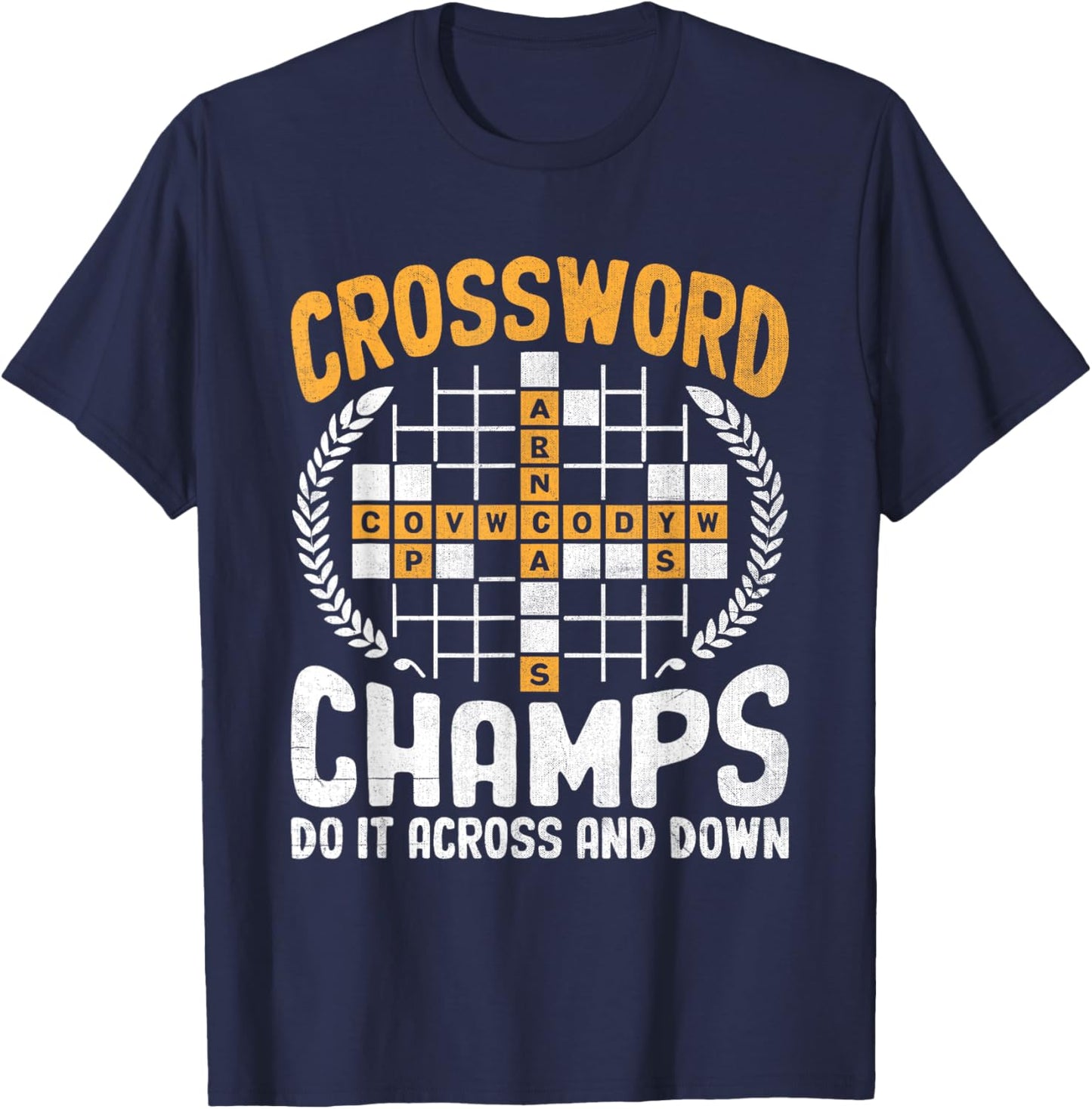 Funny Vintage Crossword Puzzle Solvers Word Nerd Lover T-Shirt - T-Shirt | Navy