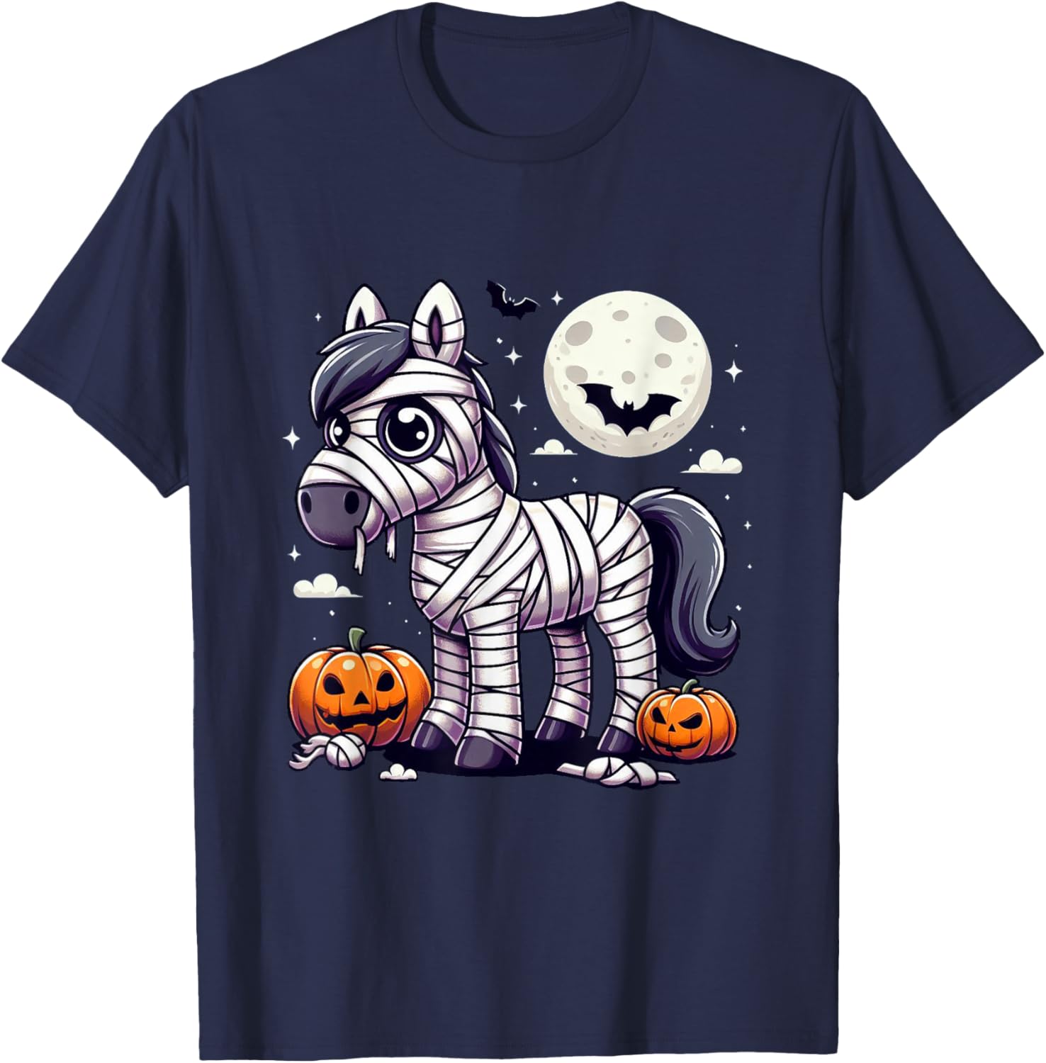 spooky Horse mummy T-Shirt - T-Shirt | Navy