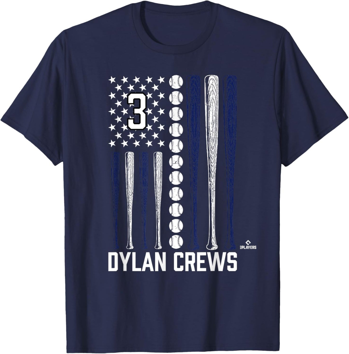 Baseball American Flag Dylan Crews Washington Baseball MLBPA T-Shirt - T-Shirt | Navy
