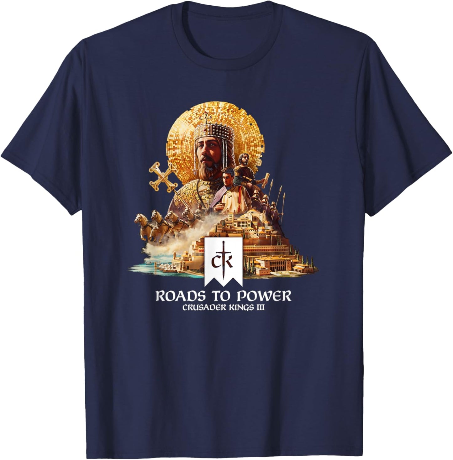 Crusader Kings III Roads to Power T-Shirt - T-Shirt | Navy