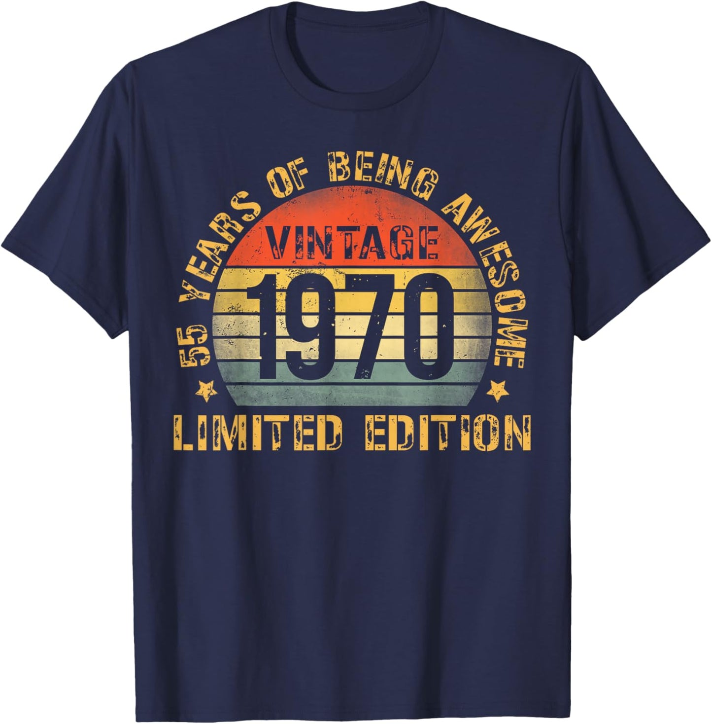 55 Year Birthday Decorations Men Gag 55yr 1970 55th Birthday T-Shirt - T-Shirt | Navy
