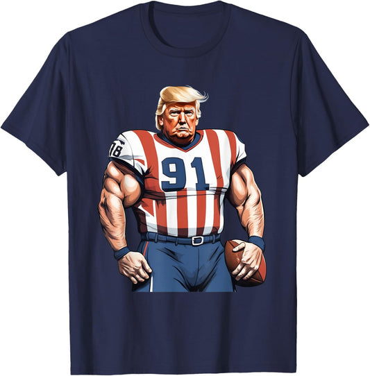 Vote Trump Watch Football Pro Donald Trump 2024 Election T-Shirt - T-Shirt | Navy