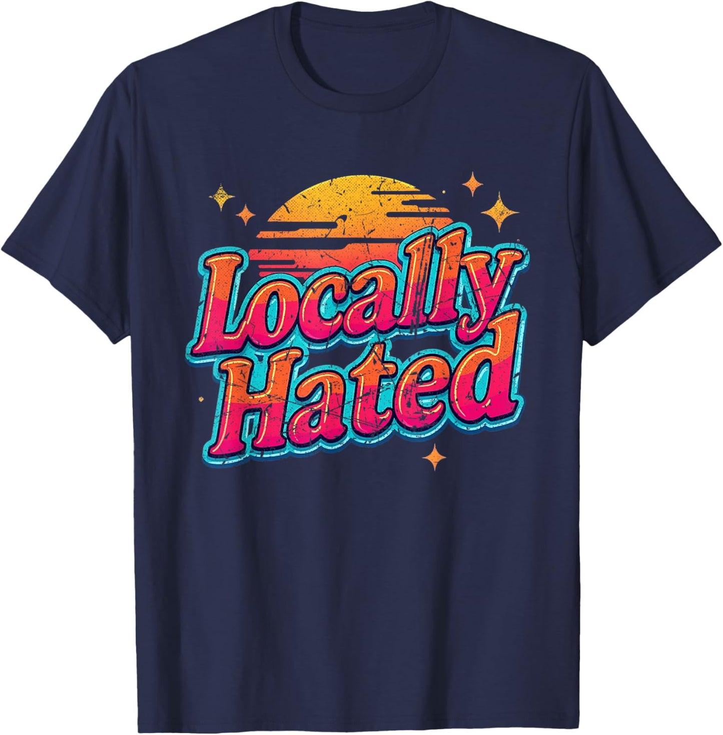 Eighties Inspired Locally Hated T-Shirt - T-Shirt | Navy