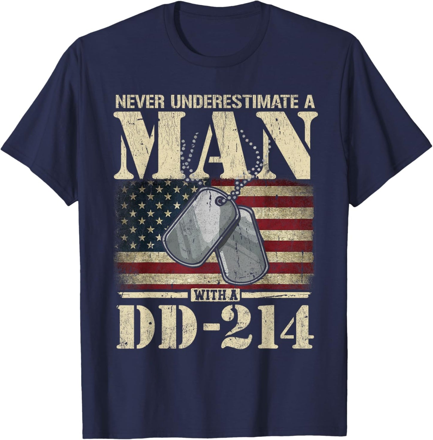 DD 214 Alumni Never Underestimate an Old Man with A DD-214 T-Shirt - T-Shirt | Navy