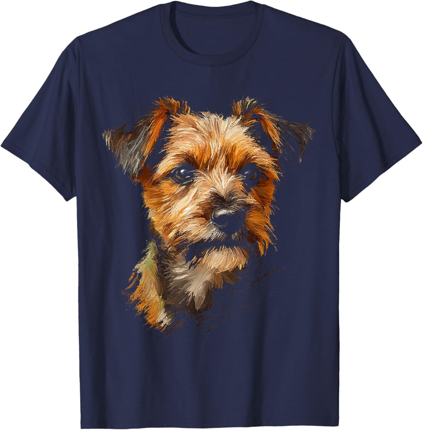 Border Terrier Dog Graphic Pet Art Border Terrier Women Kids T-Shirt - T-Shirt | Navy