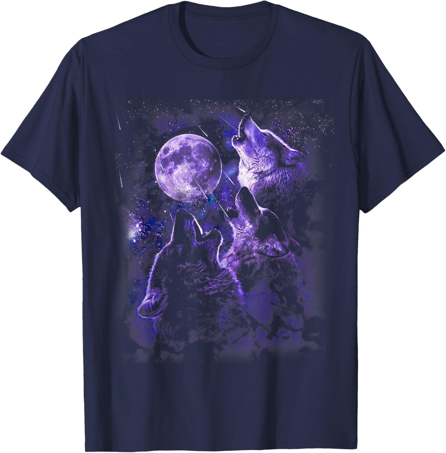 Wolf Howling At The Moon Wildlife Wolves Lovers Men T-Shirt - T-Shirt | Navy