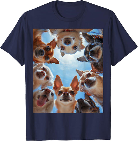 Funny Chihuahua Dog Selfie T-Shirt - T-Shirt | Navy