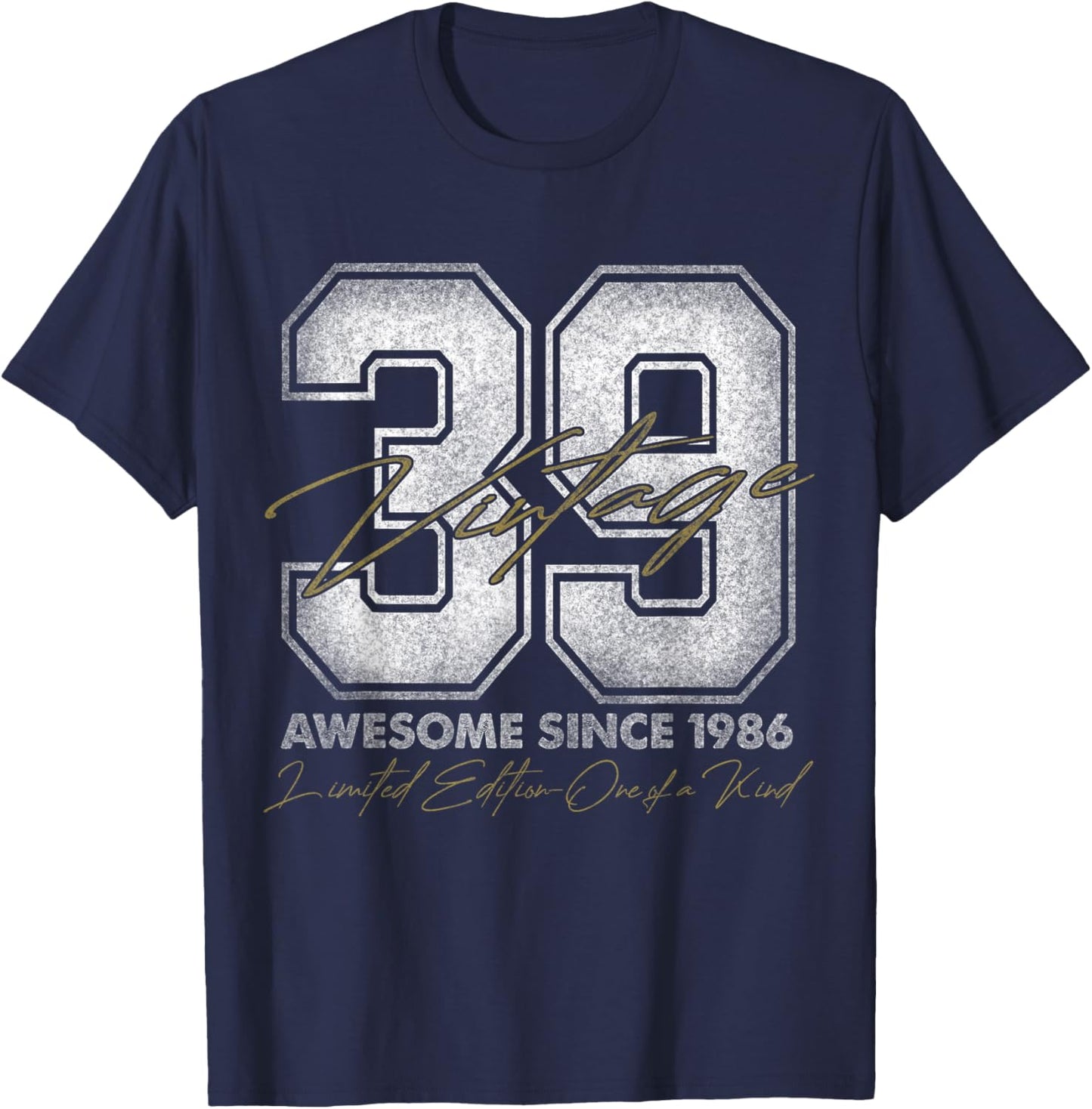 39 Year Old Gifts Vintage 1986 Limited Edition 39th Birthday T-Shirt - T-Shirt | Navy