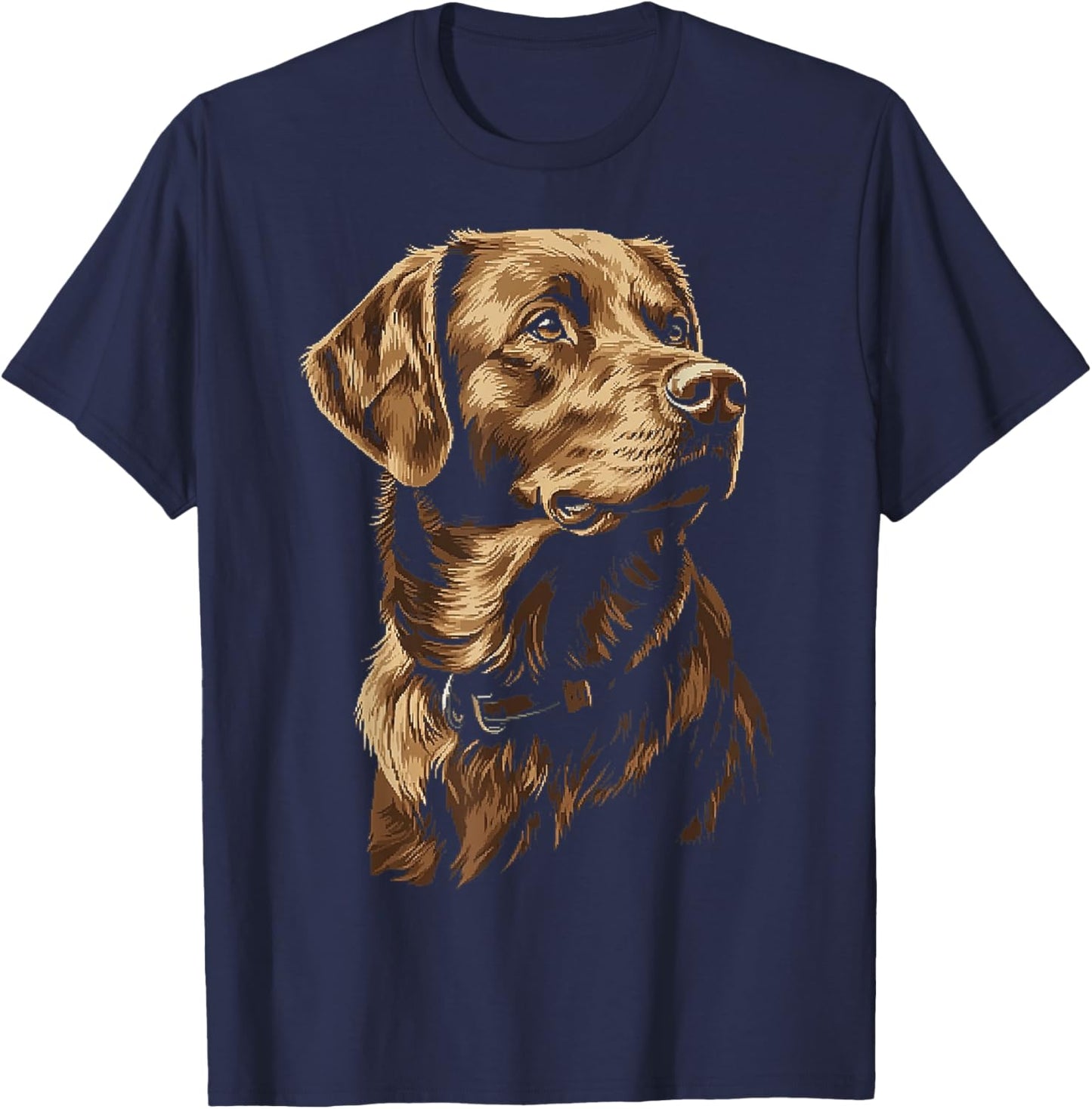 Chesapeake Bay Retriever Dog Motif Pet Illustration T-Shirt - T-Shirt | Navy