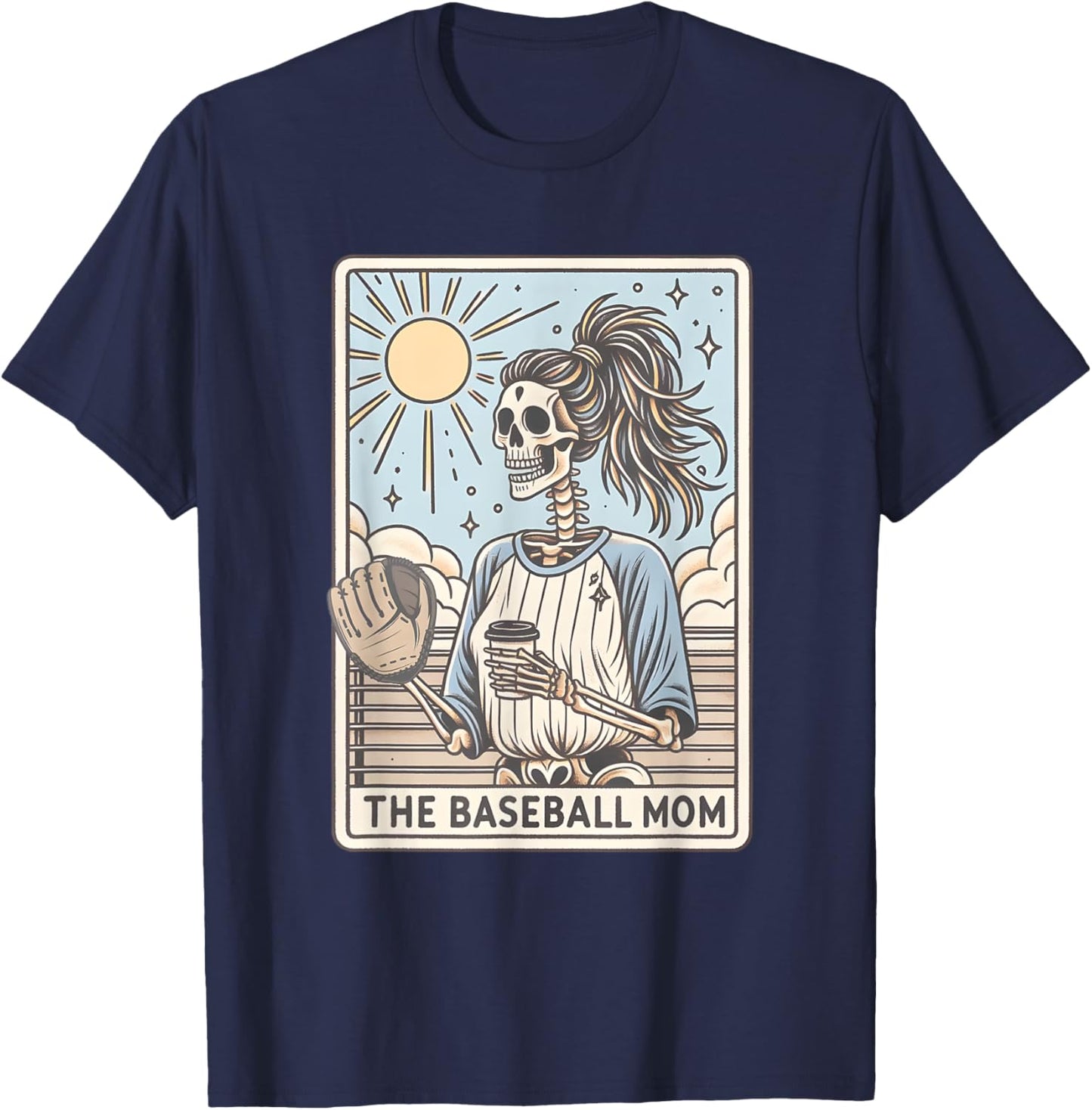 Funny Baseball Mom Halloween, Halloween Baseball Mama T-Shirt - T-Shirt | Navy