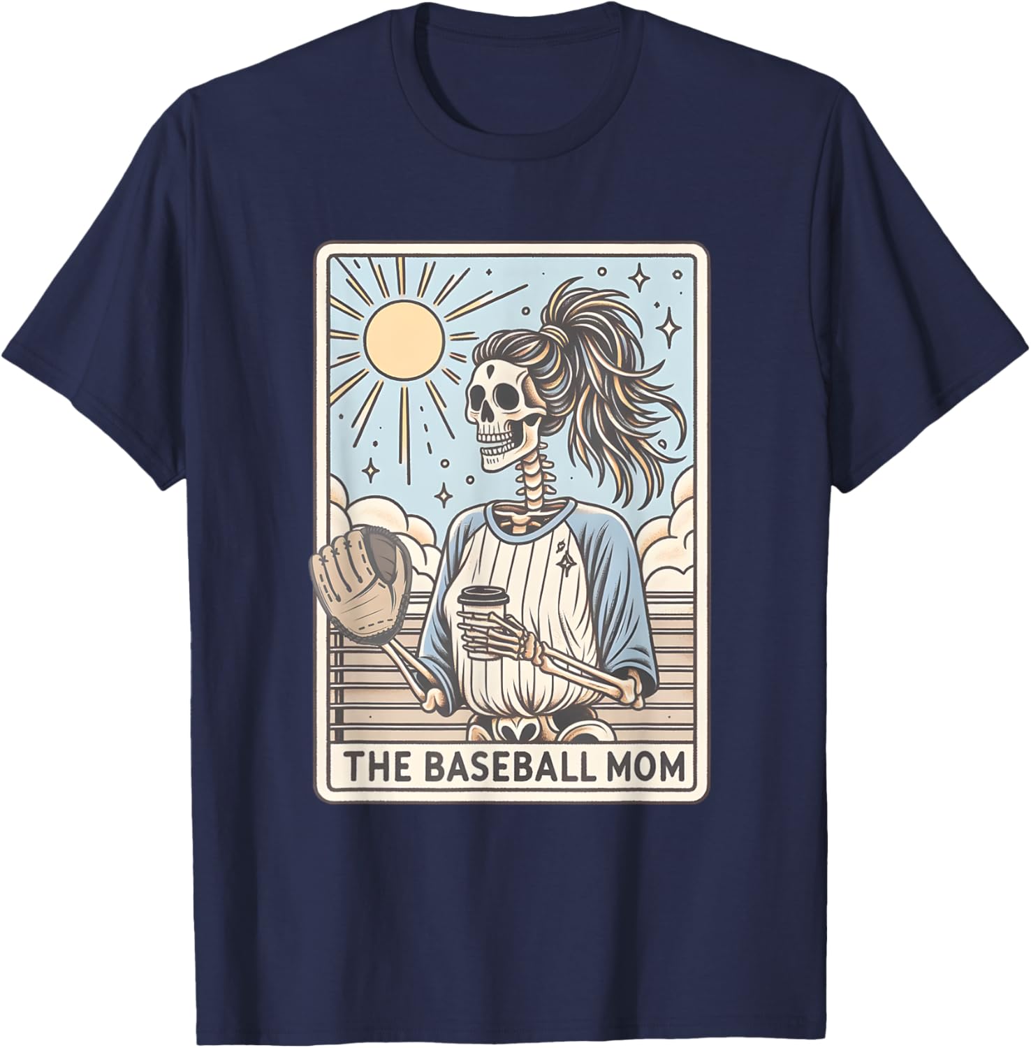 Funny Baseball Mom Halloween, Halloween Baseball Mama T-Shirt - T-Shirt | Navy