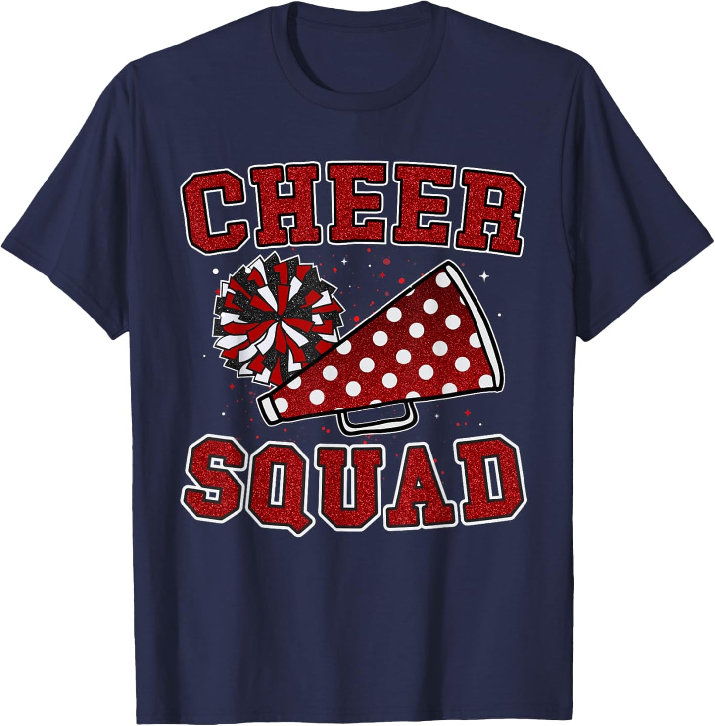 Funny Red Cheerleading Cheerleader Cheer Squad Women Girl T-Shirt - T-Shirt | Navy