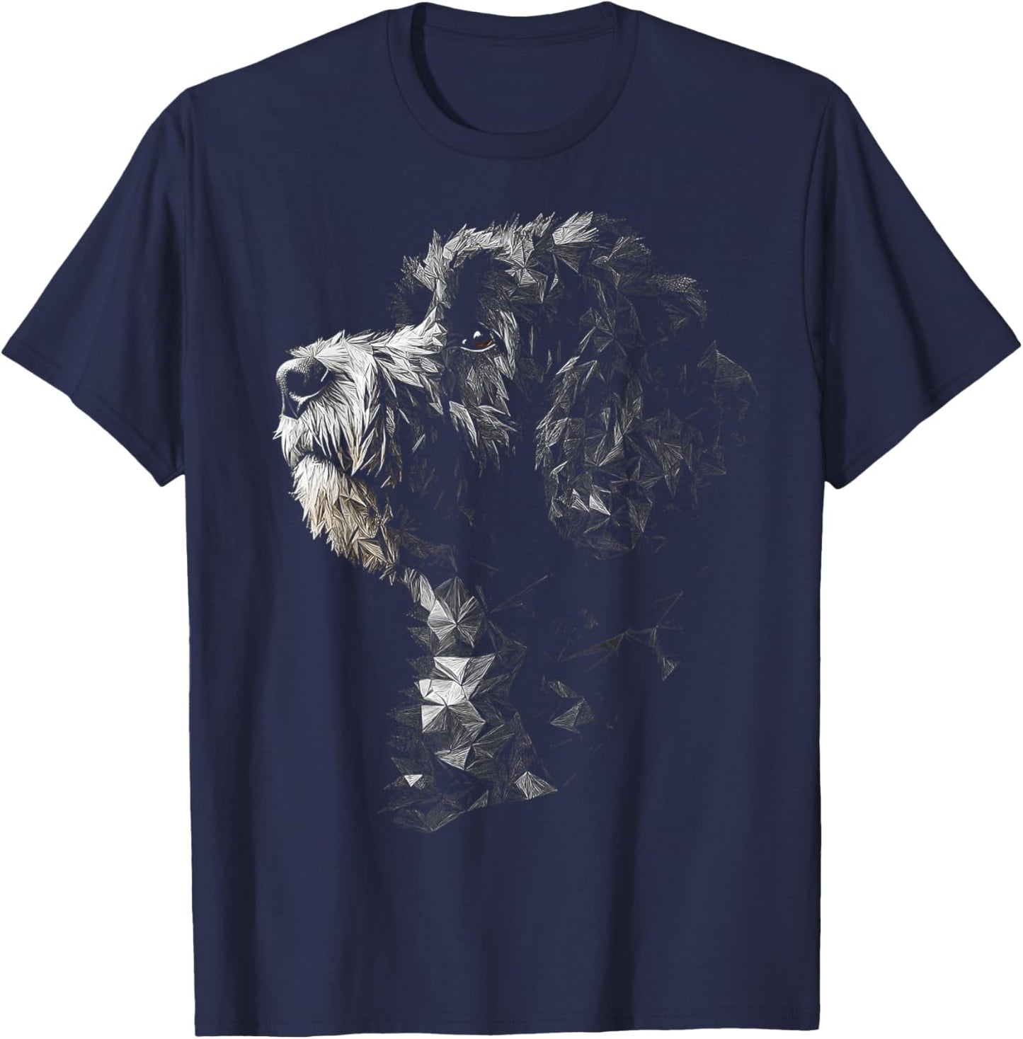 Portuguese Water Dog Graphic Pet Artwork Portuguese Water T-Shirt - T-Shirt | Navy