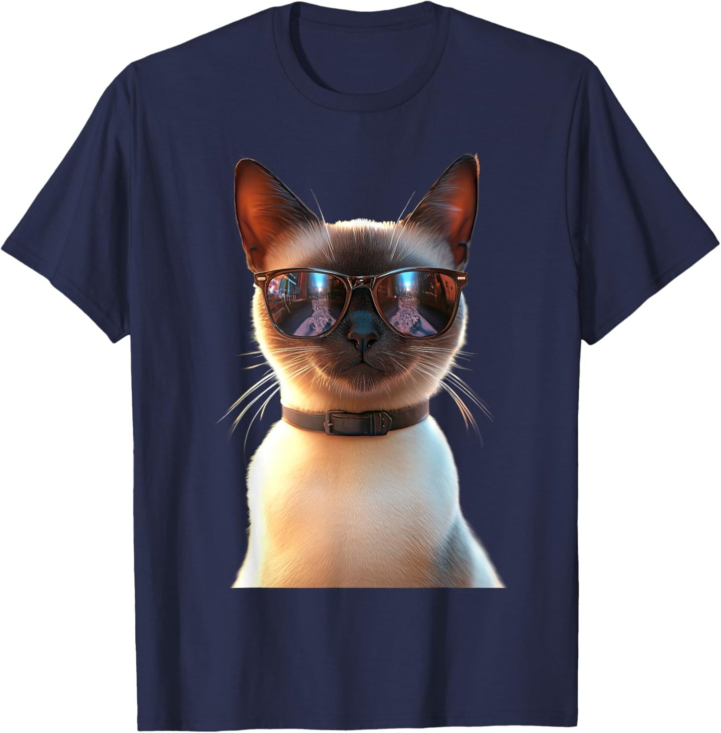 Siamese Cat Kitten Cat Lover Cat Mom Dad Cute Siamese Cats T-Shirt - T-Shirt | Navy