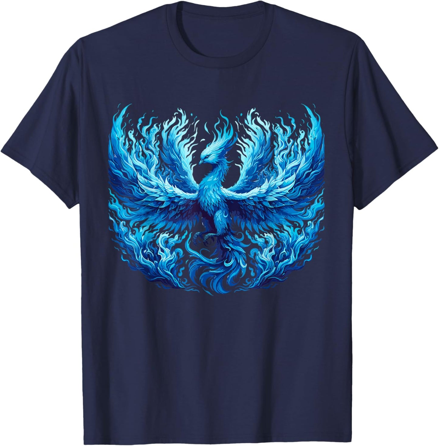 Phoenix Fire Bird Blue Fenix T-Shirt - T-Shirt | Navy