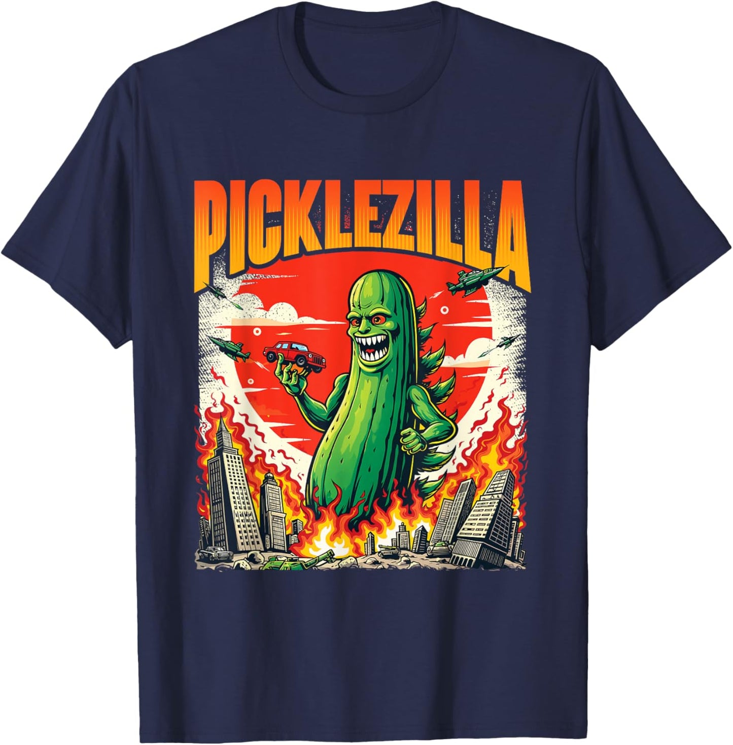 Picklezilla - Dill Pickle Lover Pickling Cucumber T-Shirt - T-Shirt | Navy
