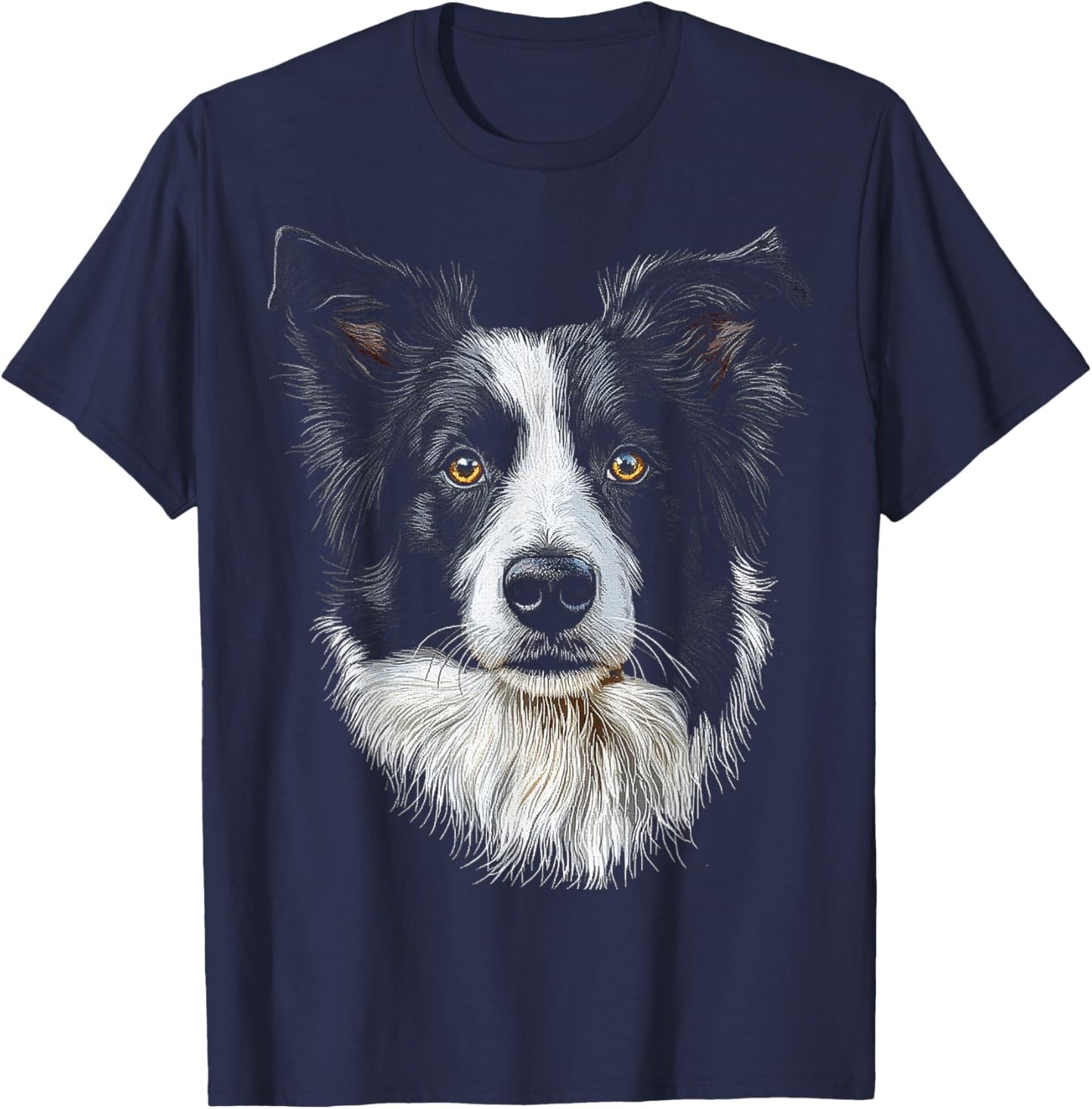 Border Collie Dog Motif Pet Mandala Border Collie T-Shirt - T-Shirt | Navy