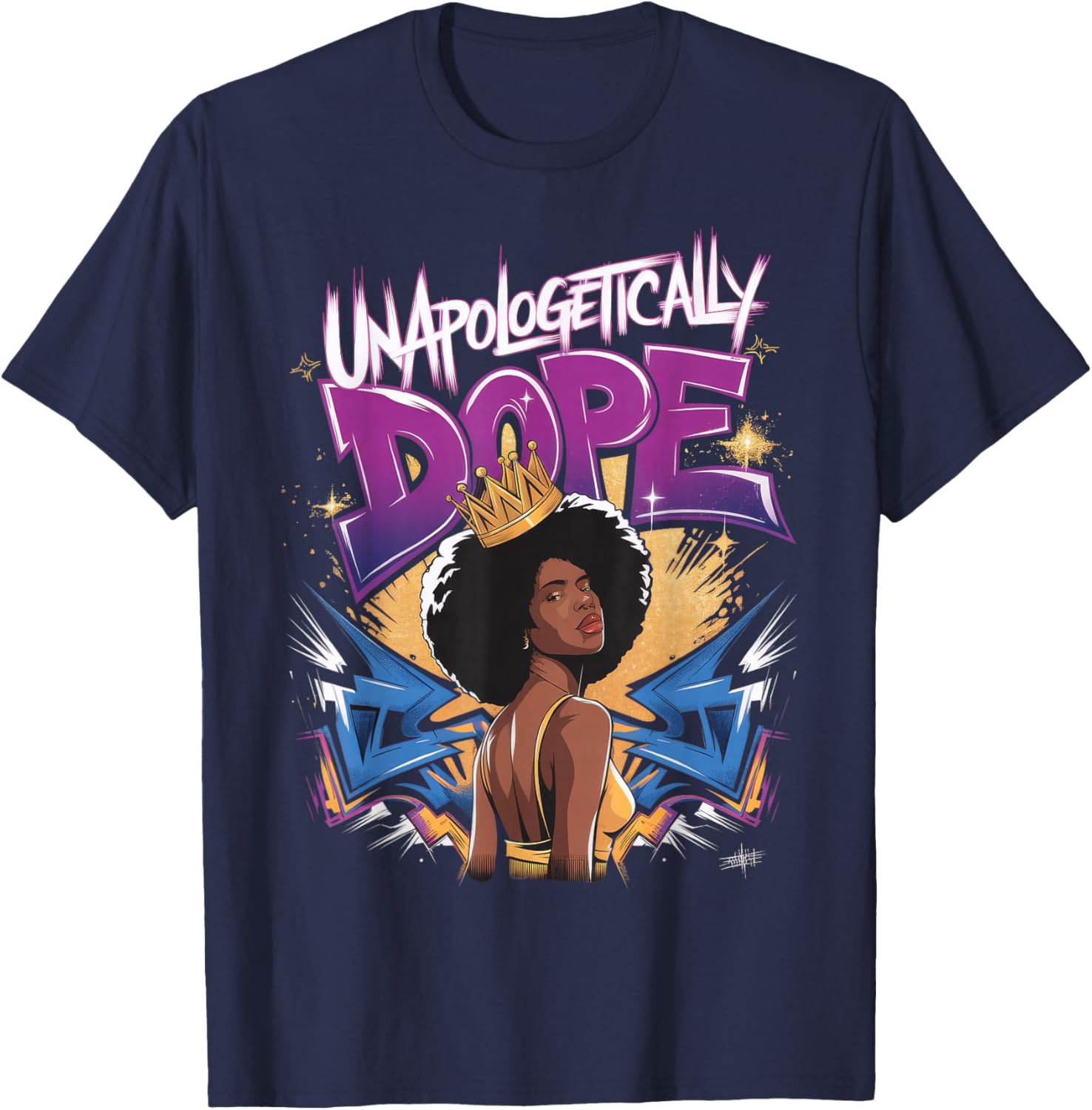Unapologetically Dope Afro American T-Shirt - T-Shirt | Navy